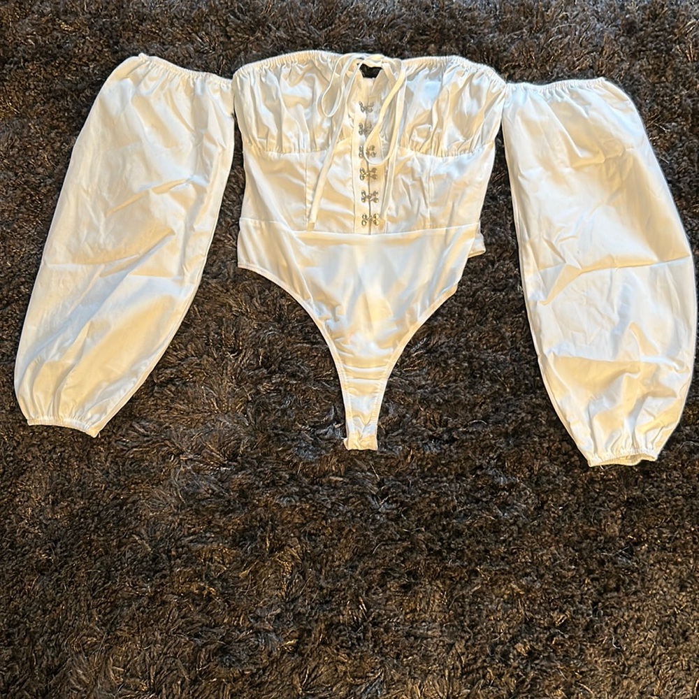 White off the shoulder bodysuit